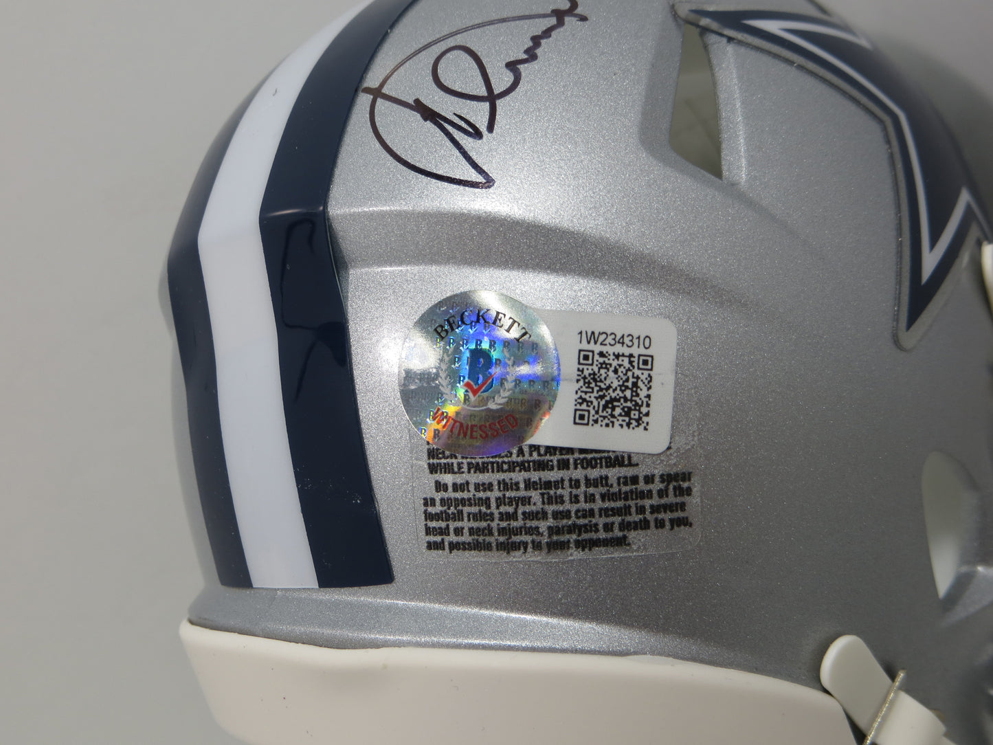 KENNETH KENNY GANT DALLAS COWBOYS SIGNED Riddell MINI HELMET w/Shark BAS
