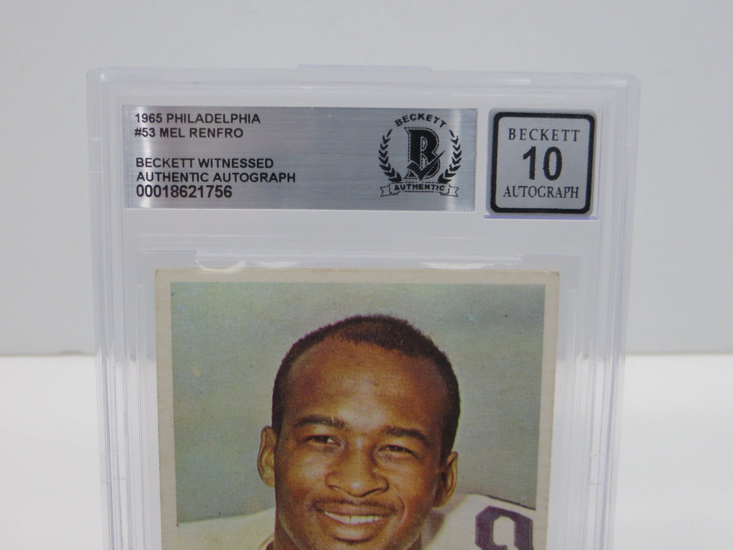 MEL RENFRO DALLAS COWBOYS SIGNED 1965 Philadelphia #53 BGS BAS AUTO 10 Rookie