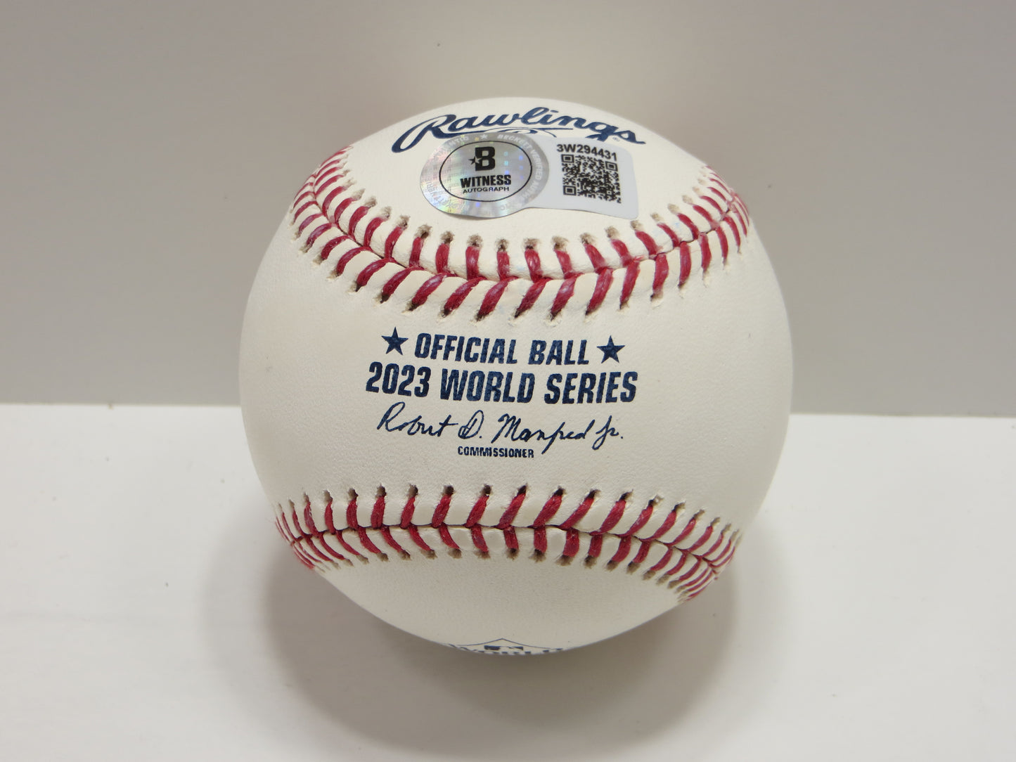 JOSH SMITH TEXAS RANGERS SIGNED OFFICIAL 2023 WORLD SERIES BASEBALL BAS COA