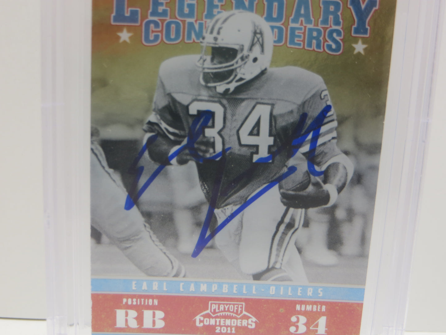 2011 PLAYOFF CONTENDERS LEGENDARY CONTENDERS #2 EARL CAMPBELL BGS 10 AUTO