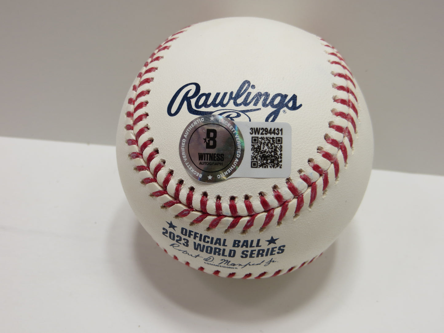 JOSH SMITH TEXAS RANGERS SIGNED OFFICIAL 2023 WORLD SERIES BASEBALL BAS COA