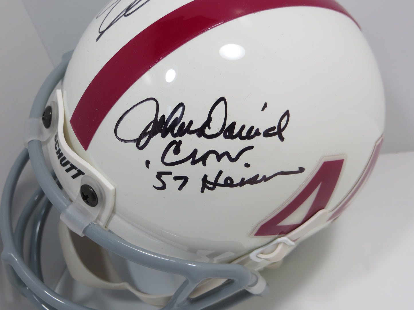 JOHN DAVID CROW & JOHNNY MANZIEL SIGNED Texas A&M Helmet w/Heisman JSA BAS