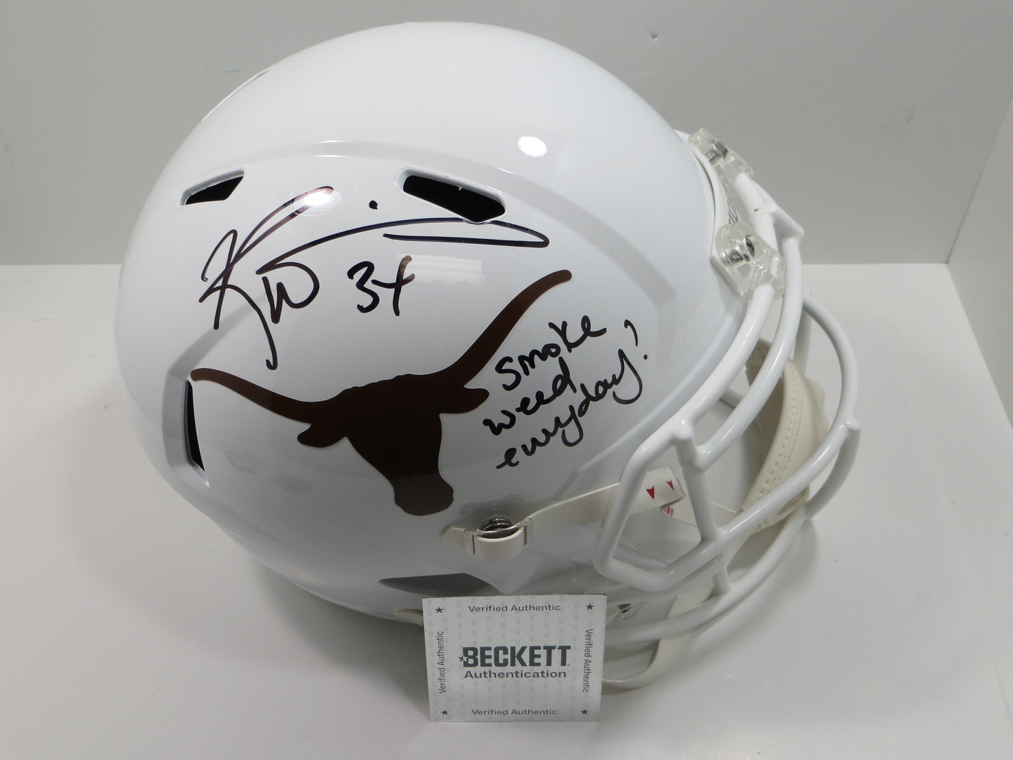 RICKY WILLIAMS SIGNED TEXAS UT LONGHORNS FULL SIZE HELMET w/INSCRIPTION JSA