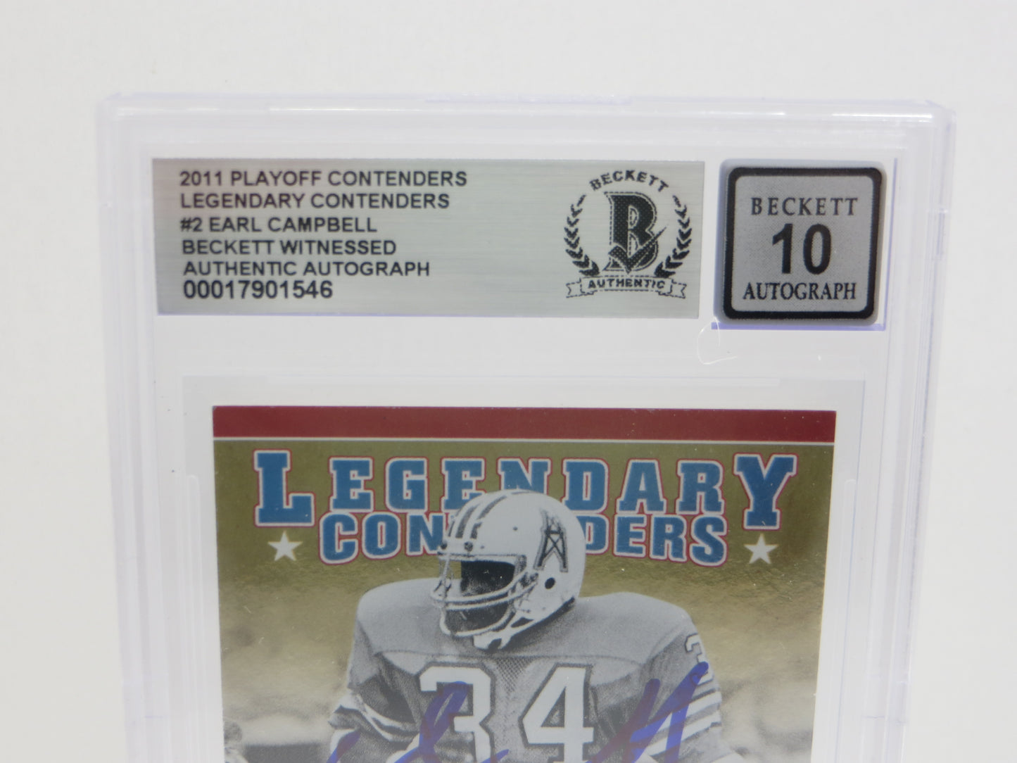 2011 PLAYOFF CONTENDERS LEGENDARY CONTENDERS #2 EARL CAMPBELL BGS 10 AUTO