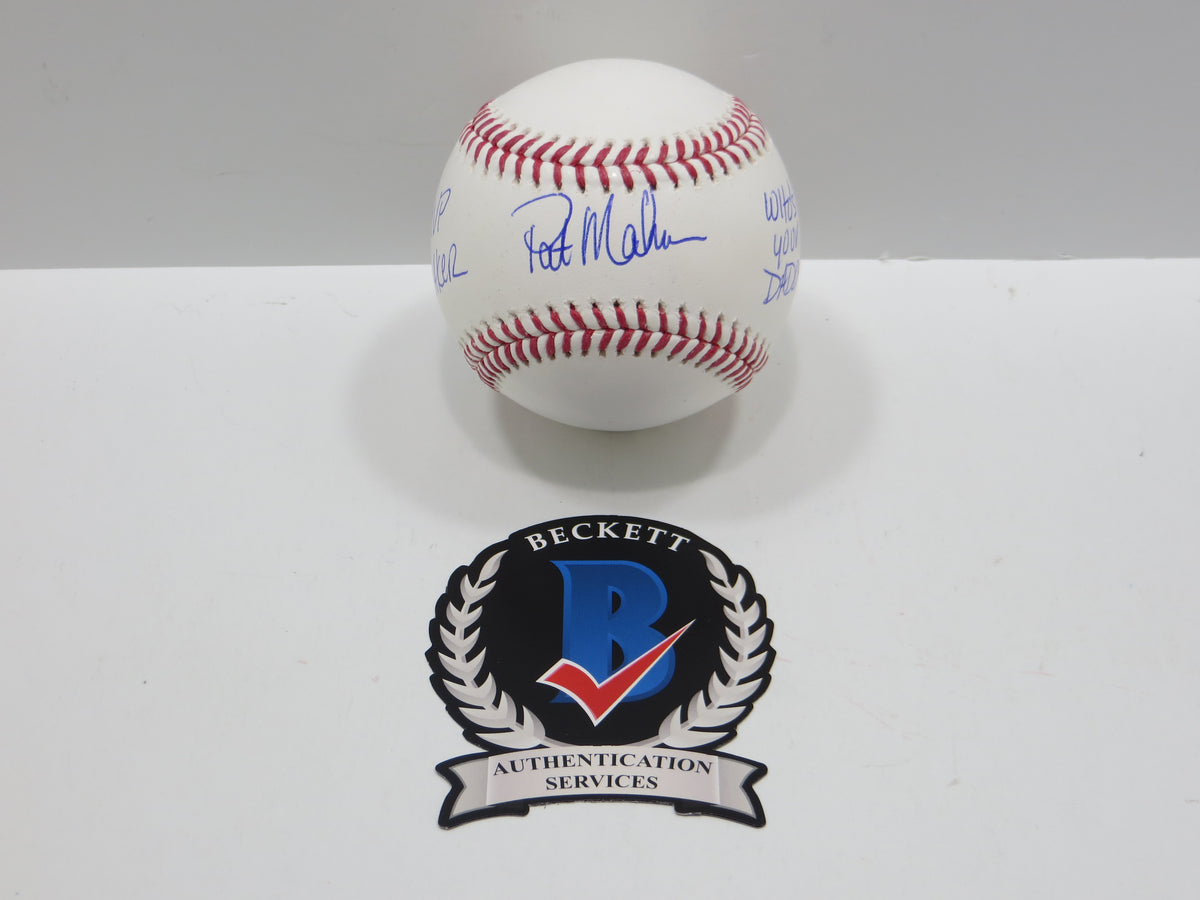 PAT PATRICK MAHOMES SR SIGNED OML BASEBALL Twins Cubs Mets Rangers w/INSC BAS