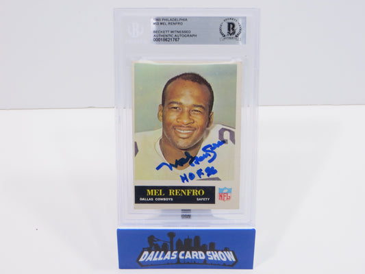 MEL RENFRO DALLAS COWBOYS SIGNED 1965 Philadelphia #53 BGS BAS Rookie