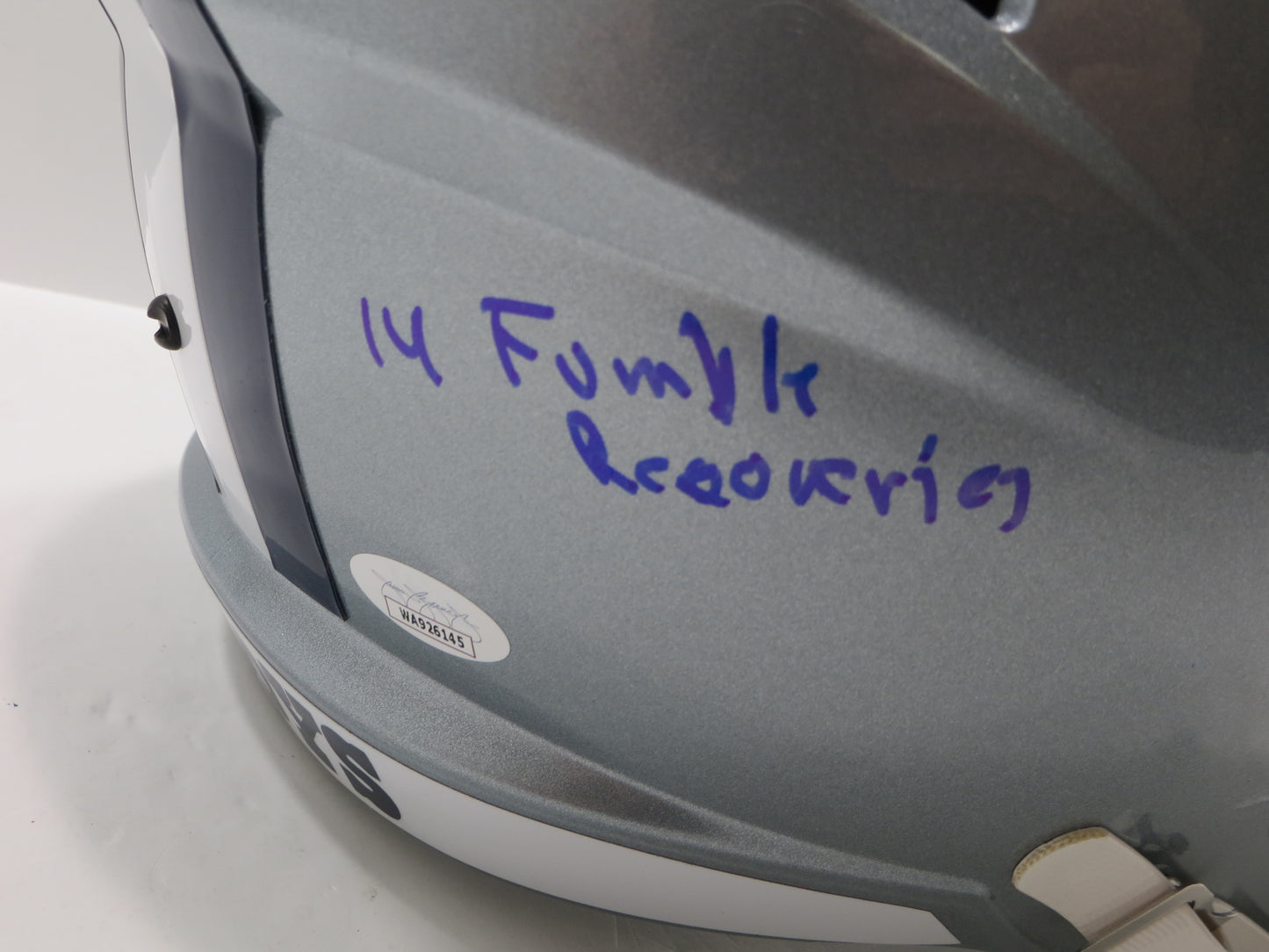 LARRY COLE SIGNED DALLAS COWBOYS RIDDELL F/S HELMET FULL STATS JSA COA