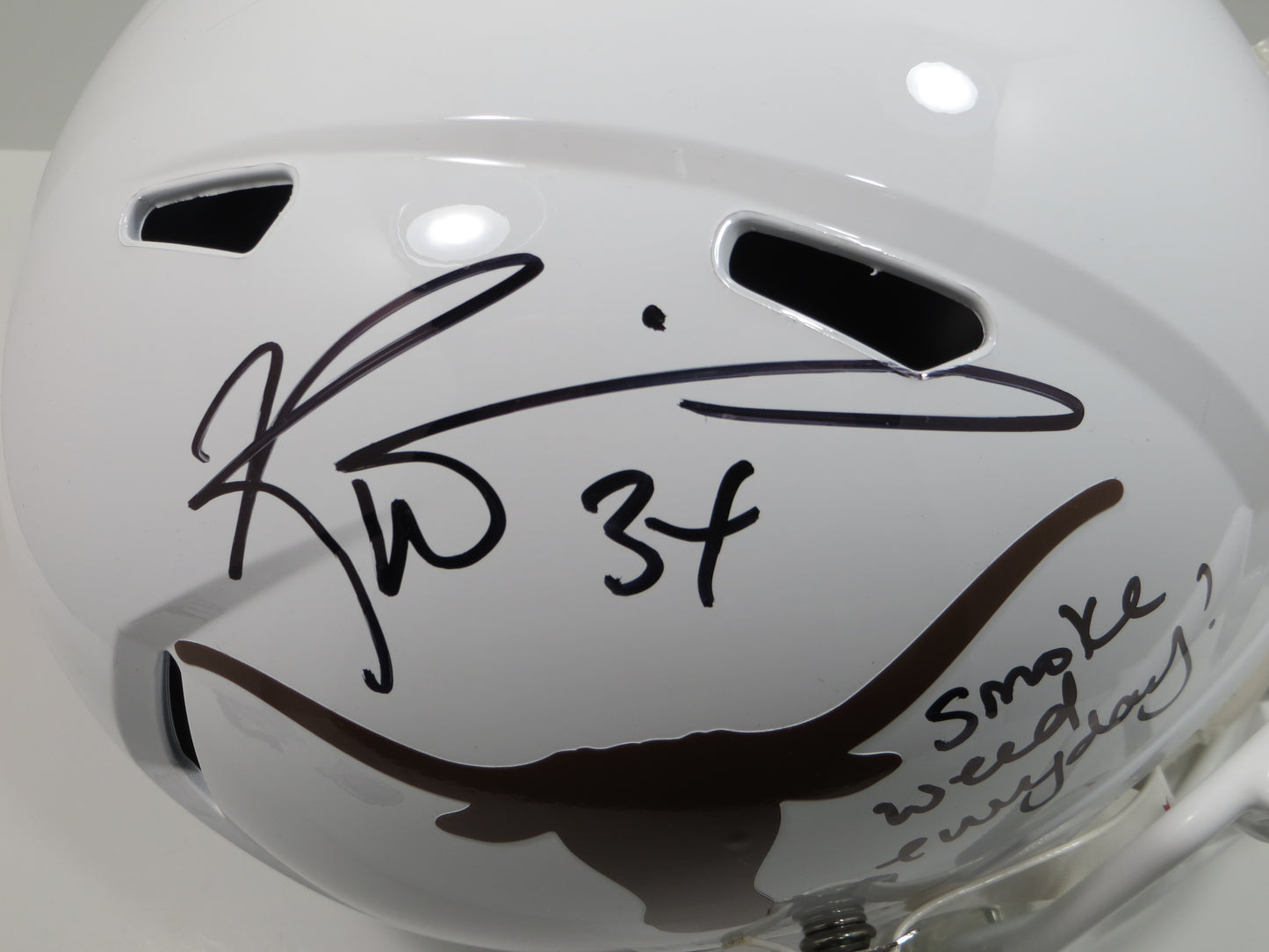 RICKY WILLIAMS SIGNED TEXAS UT LONGHORNS FULL SIZE HELMET w/INSCRIPTION JSA