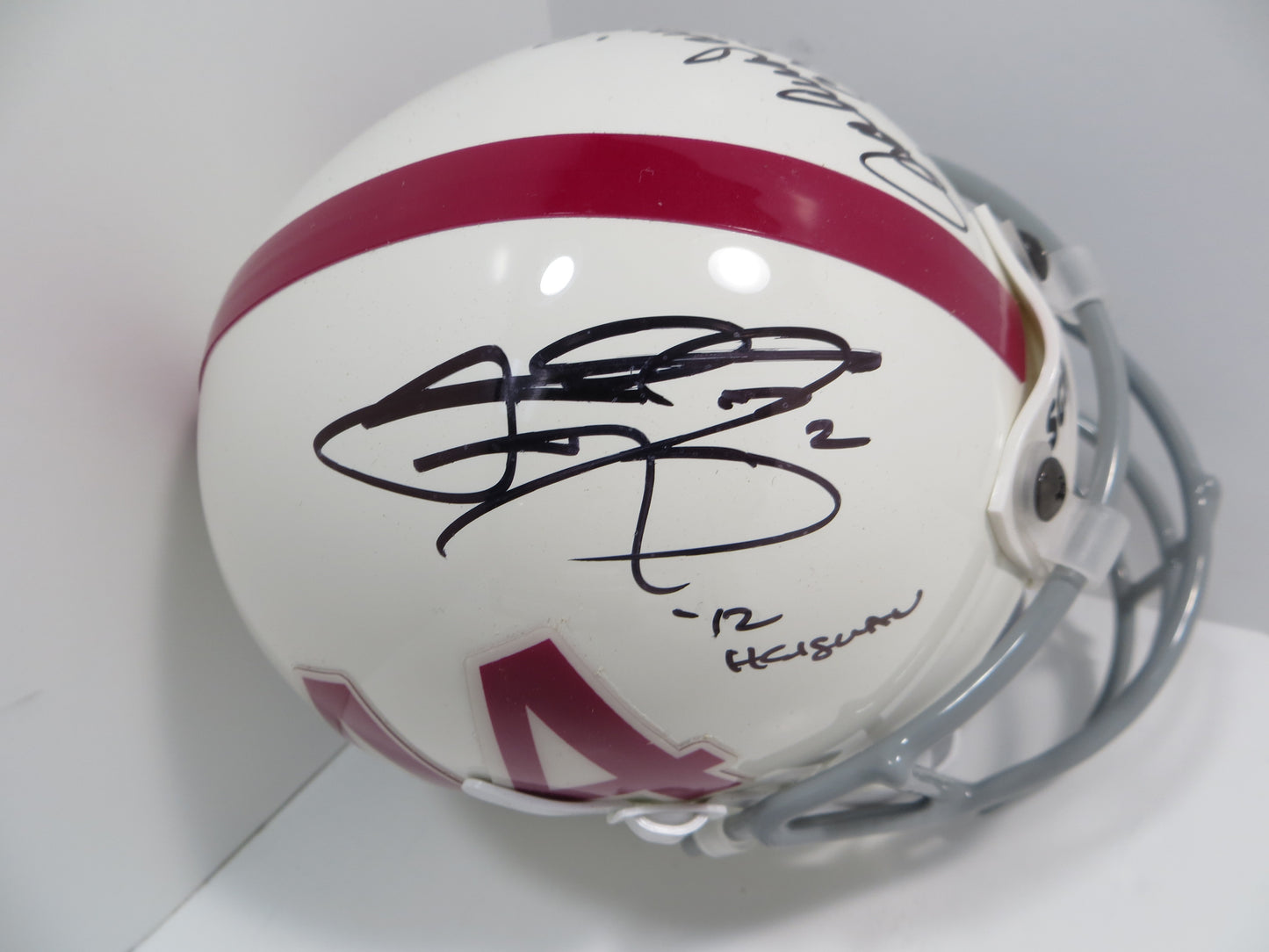 JOHN DAVID CROW & JOHNNY MANZIEL SIGNED Texas A&M Helmet w/Heisman JSA BAS
