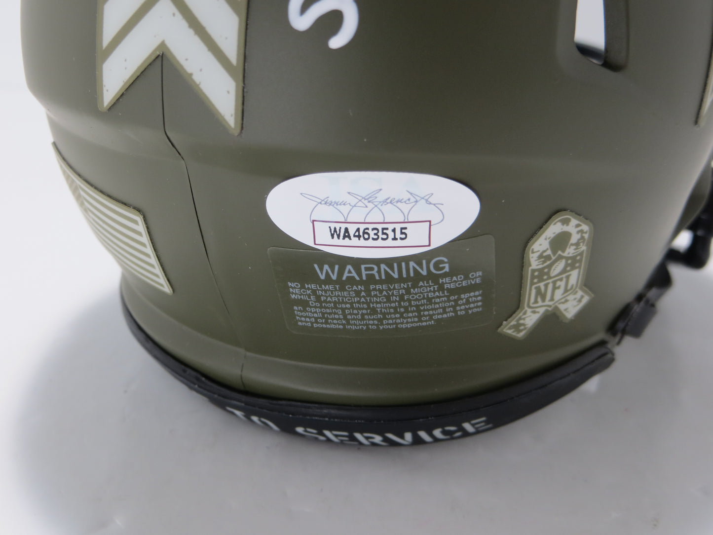 BOB LILLY SIGNED DALLAS COWBOYS MINI Salute to Service HELMET w/INSCs JSA