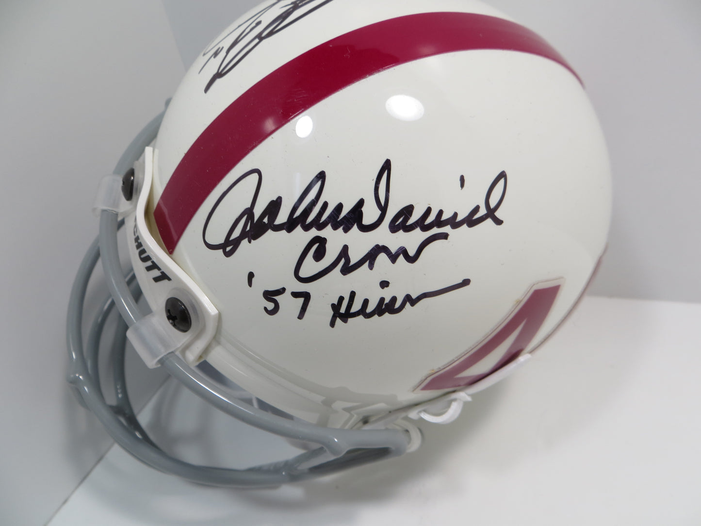 JOHN DAVID CROW & JOHNNY MANZIEL SIGNED Texas A&M Helmet w/Heisman JSA BAS