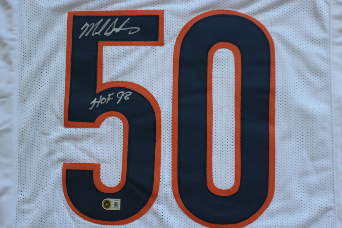 MIKE SINGLETARY CHICAGO BEARS SIGNED WHITE JERSEY w/HOF 98 Baylor Bears BAS