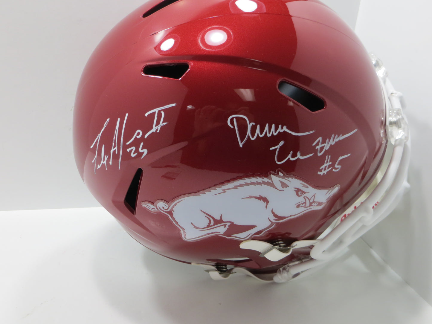 DARREN McFADDEN FELIX JONES SIGNED ARKANSAS RAZORBACKS FULL SIZE HELMET JSA