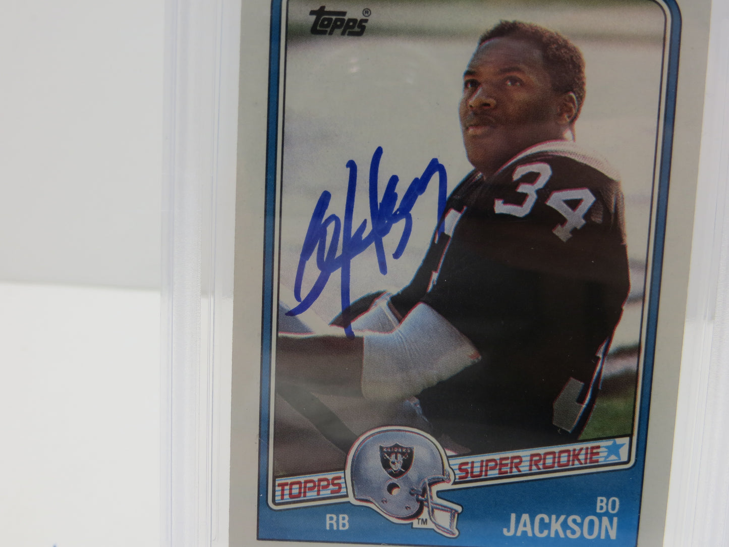 BO JACKSON SIGNED 1988 TOPPS #327 RAIDERS AUBURN ROYALS BGS BAS SLAB