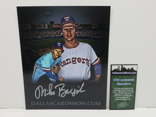 MIKE BACSIK SR. SIGNED 8x10 TEXAS RANGERS CUSTOM EDIT PHOTO "Picture Day" DCS