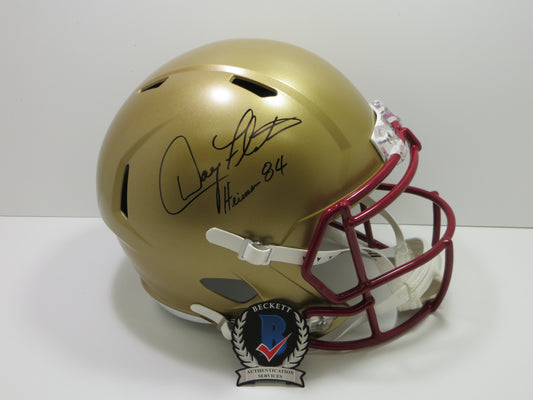 DOUG FLUTIE BOSTON COLLEGE EAGLES SIGNED FULL SIZE HELMET w/Heisman 84 BAS