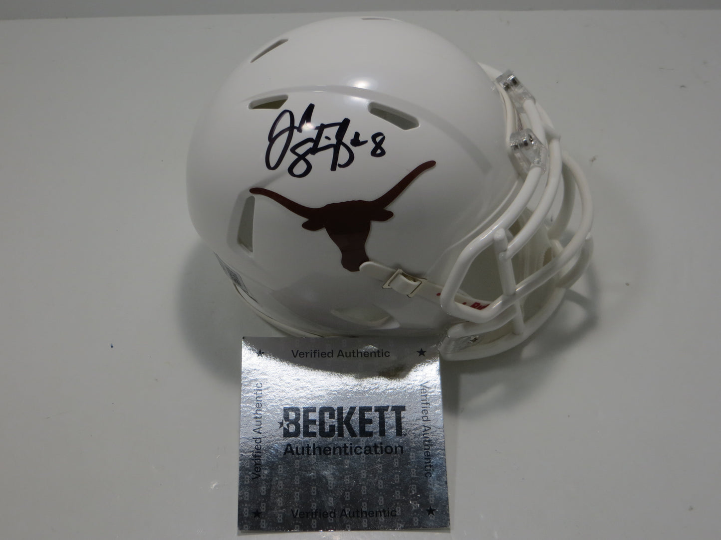 JORDAN SHIPLEY SIGNED TEXAS LONGHORNS Riddell MINI HELMET BAS COA