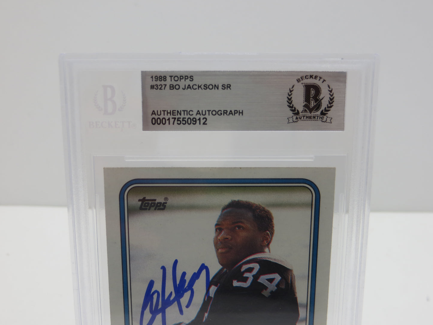 BO JACKSON SIGNED 1988 TOPPS #327 RAIDERS AUBURN ROYALS BGS BAS SLAB