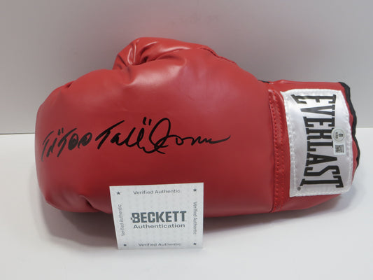 ED TOO TALL JONES SIGNED LEFT RED BOXING GLOVE Dallas Cowboys BAS COA