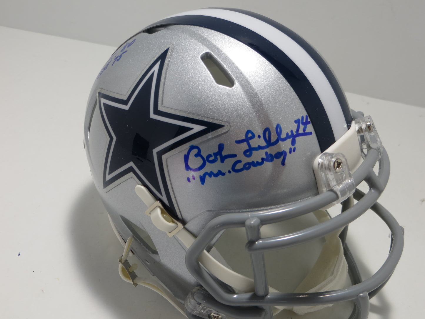 BOB LILLY SIGNED DALLAS COWBOYS RIDDELL MINI HELMET w/3 INSCs JSA COA