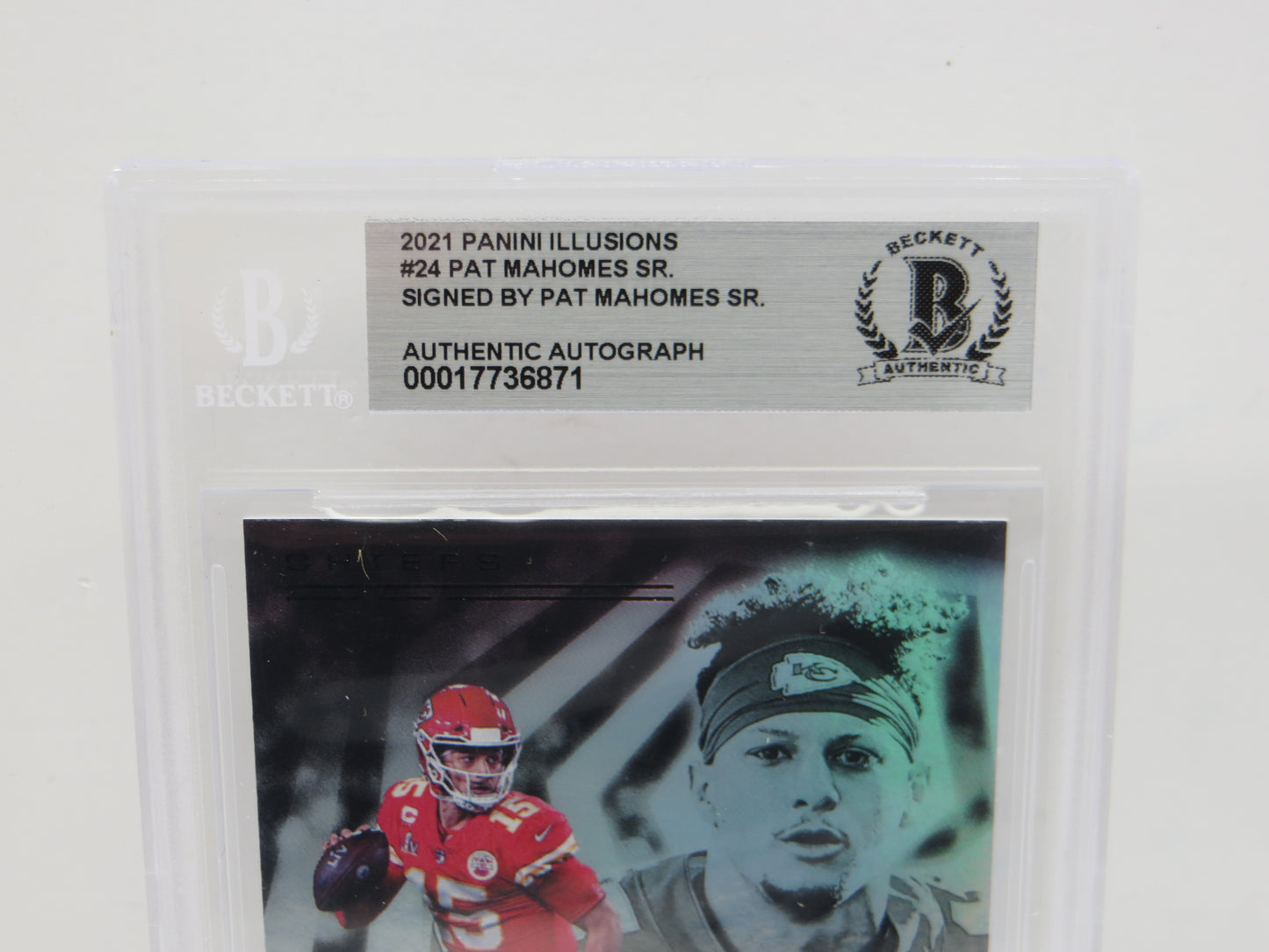 PAT MAHOMES SR SIGNED 2021 Panini Illusions BGS BAS SLAB w/Who's Your Daddy