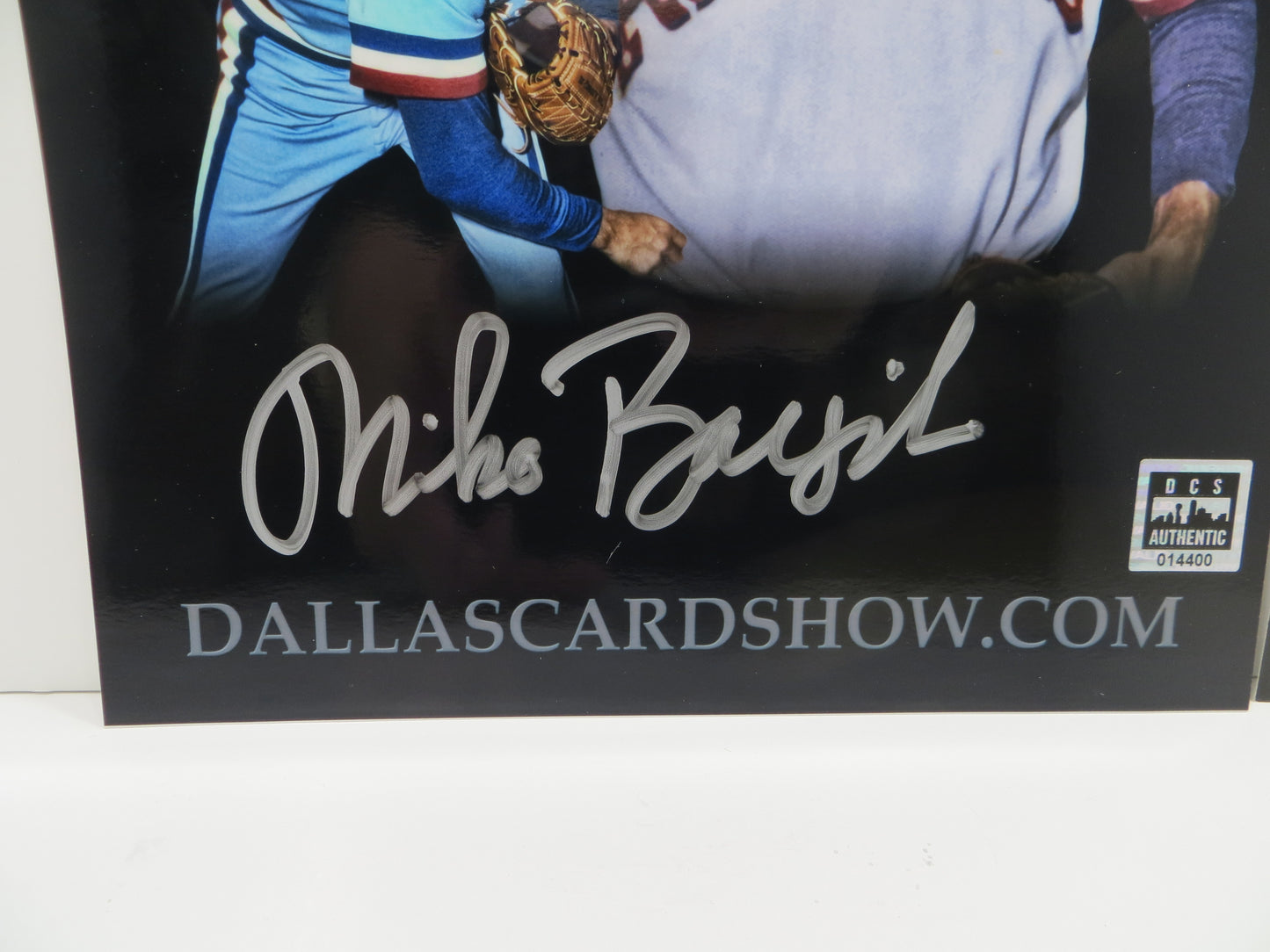 MIKE BACSIK SR. SIGNED 8x10 TEXAS RANGERS CUSTOM EDIT PHOTO "Picture Day" DCS