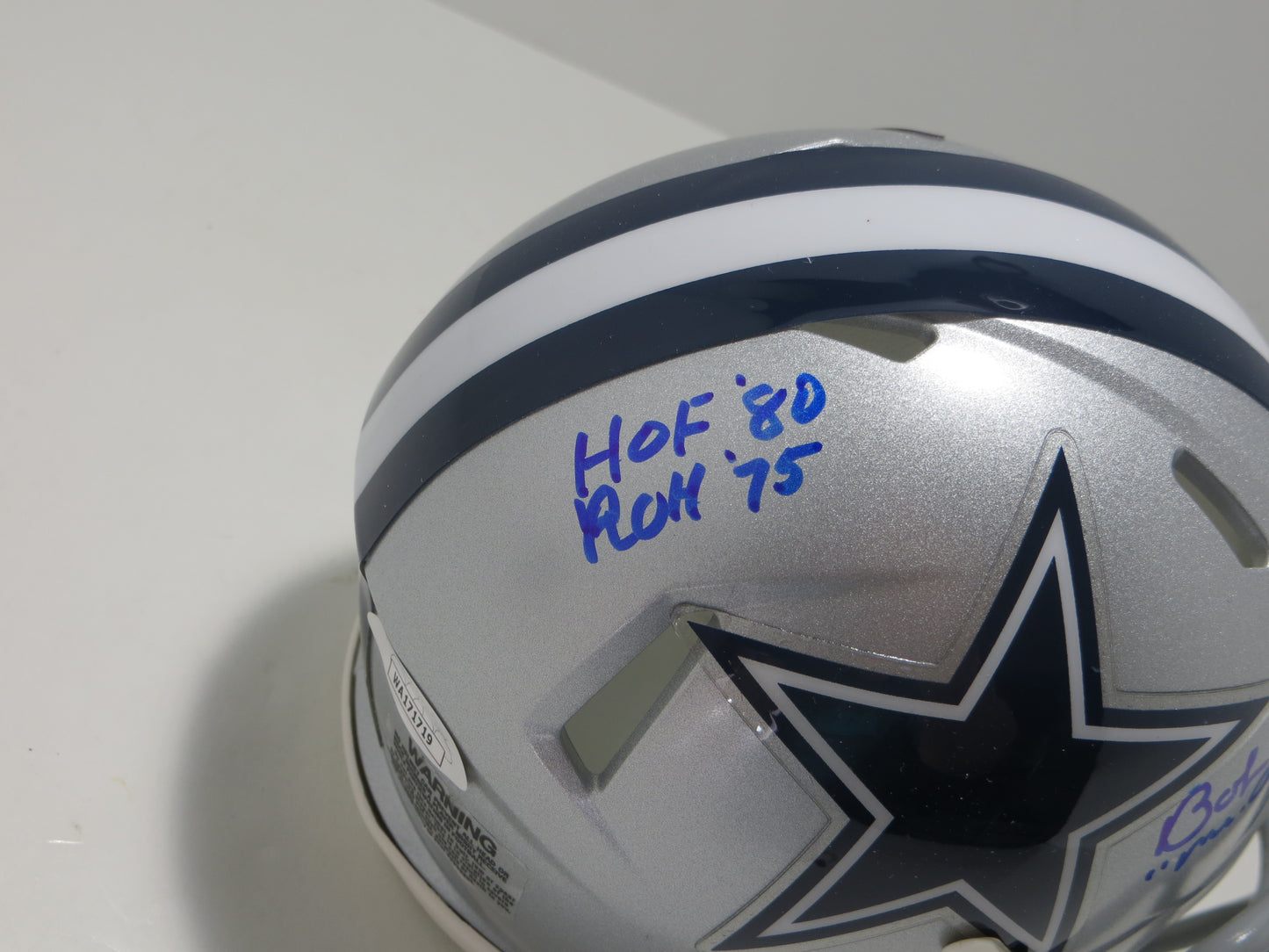 BOB LILLY SIGNED DALLAS COWBOYS RIDDELL MINI HELMET w/3 INSCs JSA COA