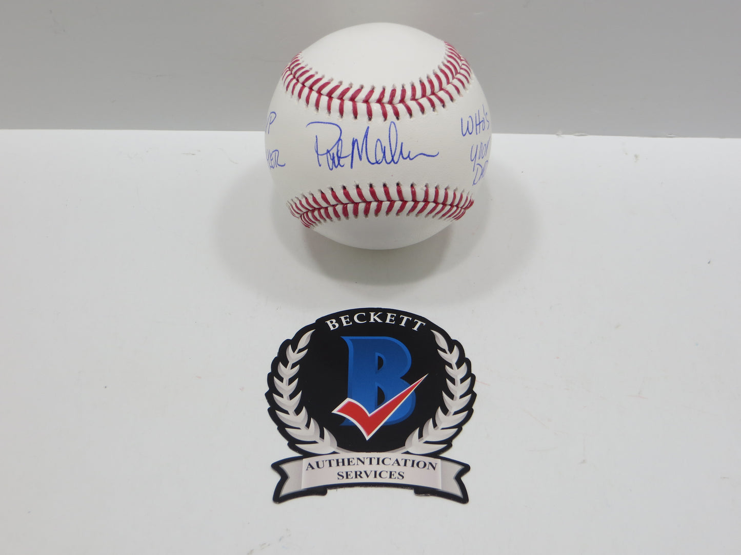 PAT PATRICK MAHOMES SR SIGNED OML BASEBALL Twins Cubs Mets Rangers w/INSC BAS