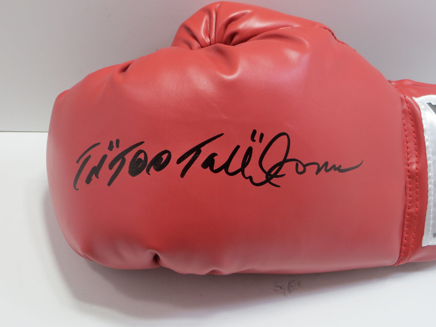 ED TOO TALL JONES SIGNED LEFT RED BOXING GLOVE Dallas Cowboys BAS COA