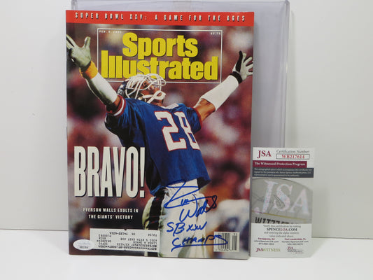 EVERSON WALLS SIGNED Sports Ilustrated Magazine NY GIANTS DALLAS COWBOYS JSA