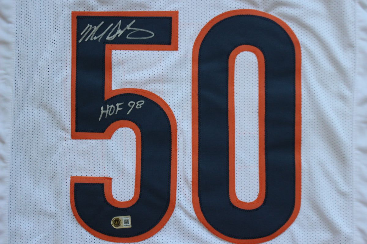 MIKE SINGLETARY CHICAGO BEARS SIGNED WHITE JERSEY w/HOF 98 Baylor Bears BAS