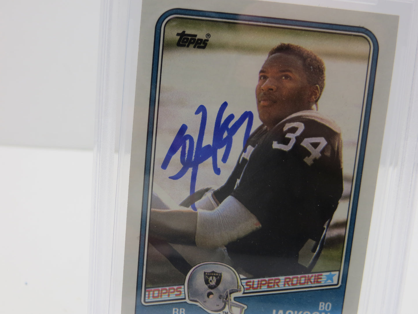 BO JACKSON SIGNED 1988 TOPPS #327 RAIDERS AUBURN ROYALS BGS BAS SLAB