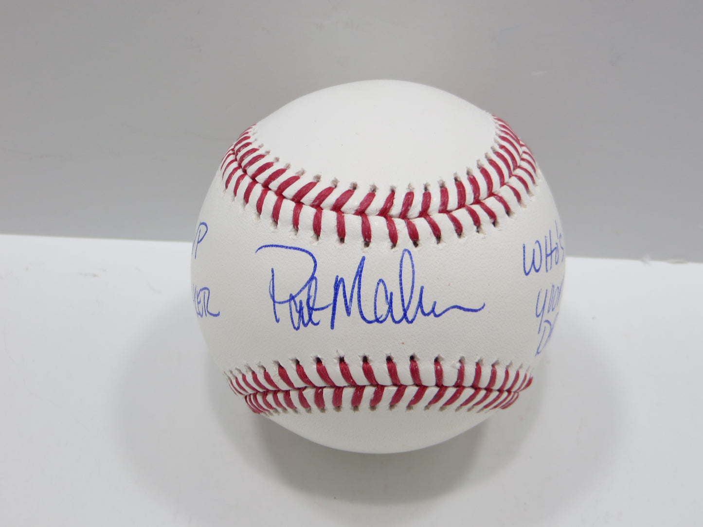 PAT PATRICK MAHOMES SR SIGNED OML BASEBALL Twins Cubs Mets Rangers w/INSC BAS