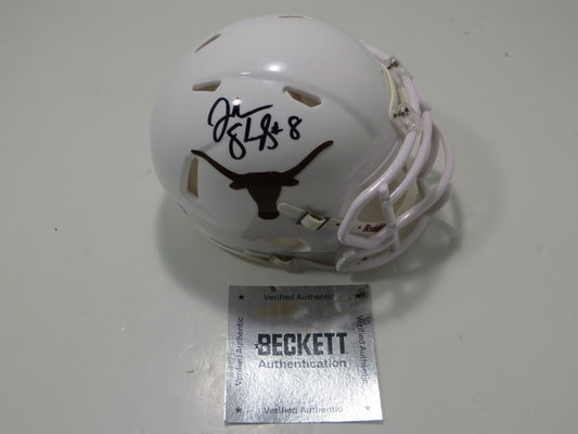 JORDAN SHIPLEY SIGNED TEXAS LONGHORNS Riddell MINI HELMET BAS COA