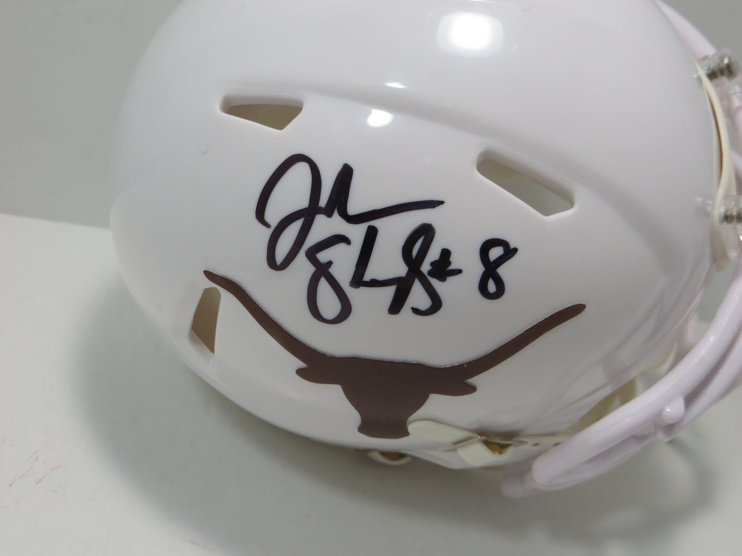 JORDAN SHIPLEY SIGNED TEXAS LONGHORNS Riddell MINI HELMET BAS COA