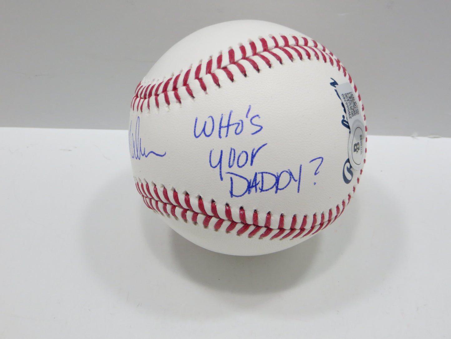 PAT PATRICK MAHOMES SR SIGNED OML BASEBALL Twins Cubs Mets Rangers w/INSC BAS