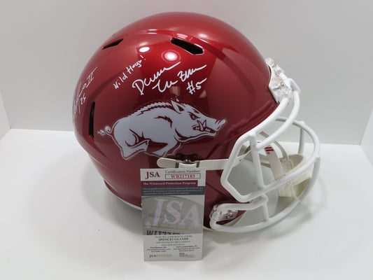 DARREN McFADDEN FELIX JONES SIGNED ARKANSAS RAZORBACKS HELMET w/WildHogs JSA