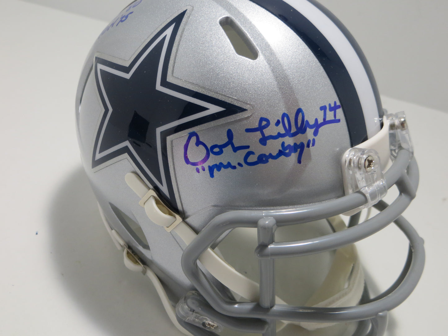 BOB LILLY SIGNED DALLAS COWBOYS RIDDELL MINI HELMET w/3 INSCs JSA COA