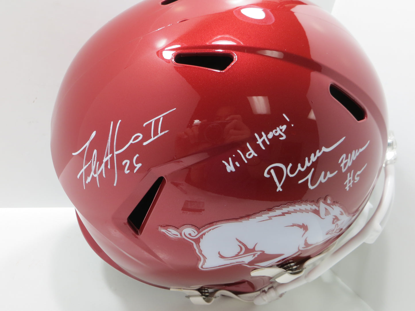 DARREN McFADDEN FELIX JONES SIGNED ARKANSAS RAZORBACKS HELMET w/WildHogs JSA