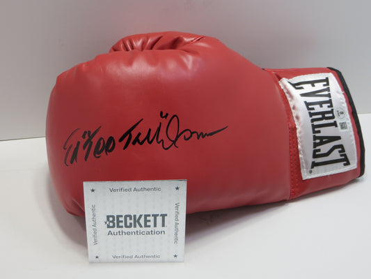 ED TOO TALL JONES SIGNED LEFT RED BOXING GLOVE Dallas Cowboys BAS COA