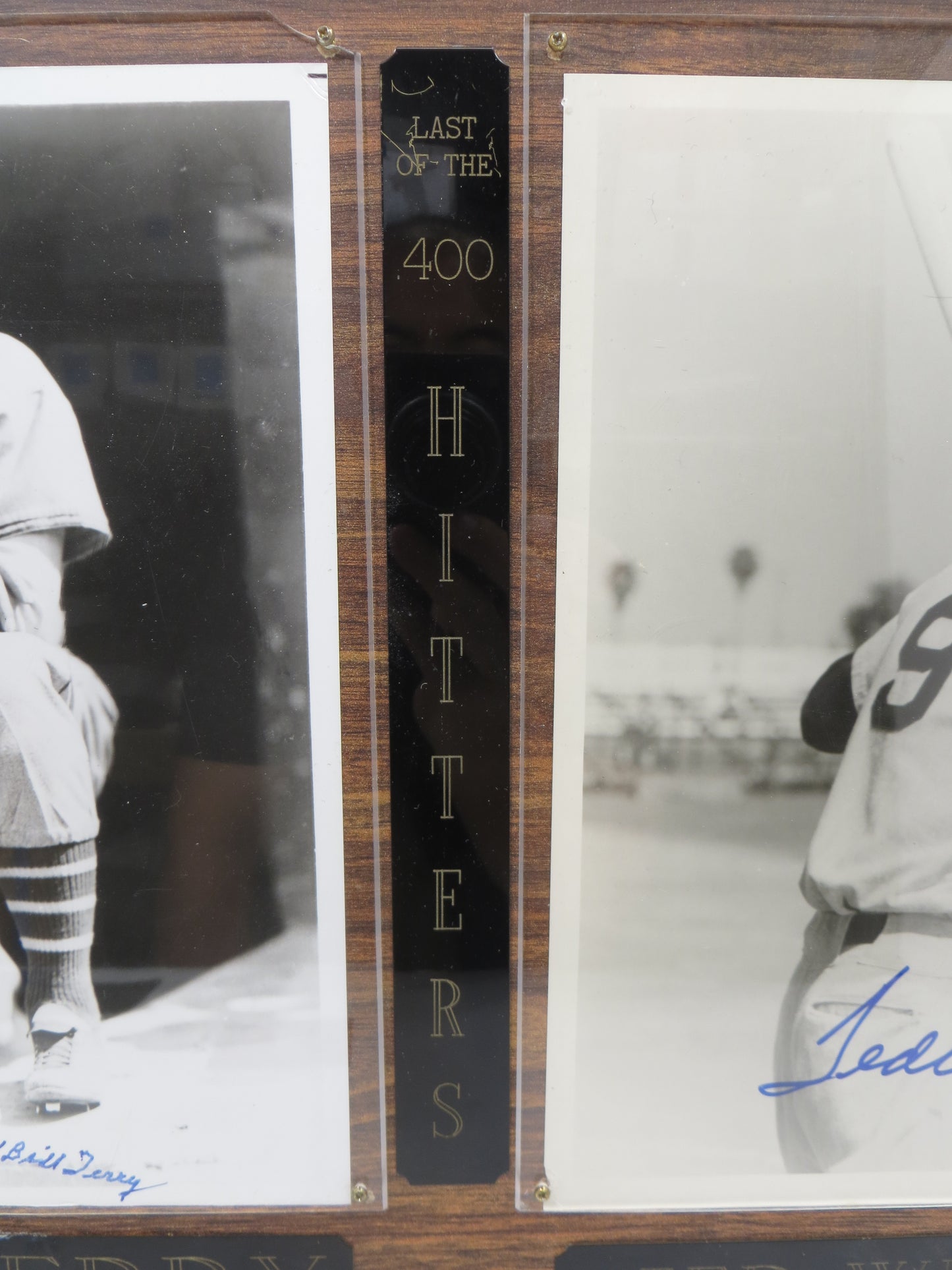 TED WILLIAMS & BILL TERRY SIGNED 400 HITTERS PLAQUE Boston Red Sox NY Giants JSA