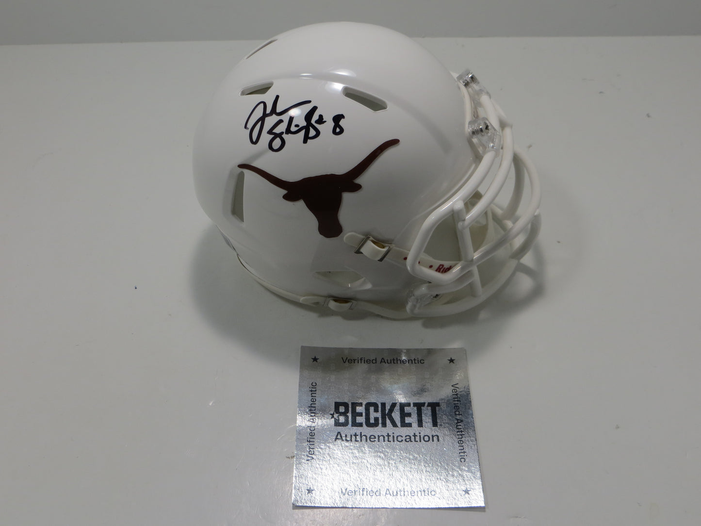 JORDAN SHIPLEY SIGNED TEXAS LONGHORNS Riddell MINI HELMET BAS COA