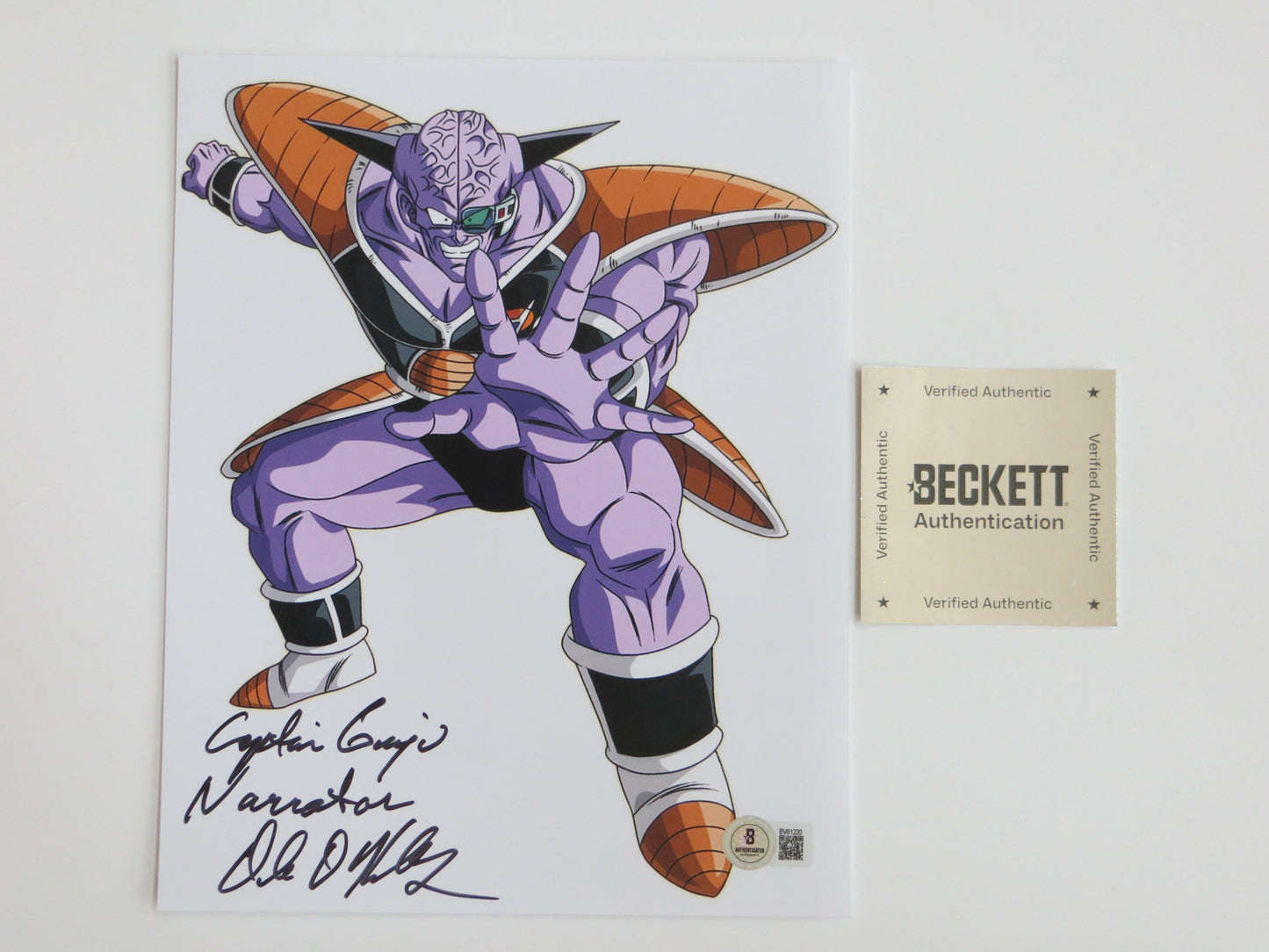 DALE KELLY Dragon Ball Z CAPTAIN GINYU Fighting Stance SIGNED 8x10 PHOTO BAS