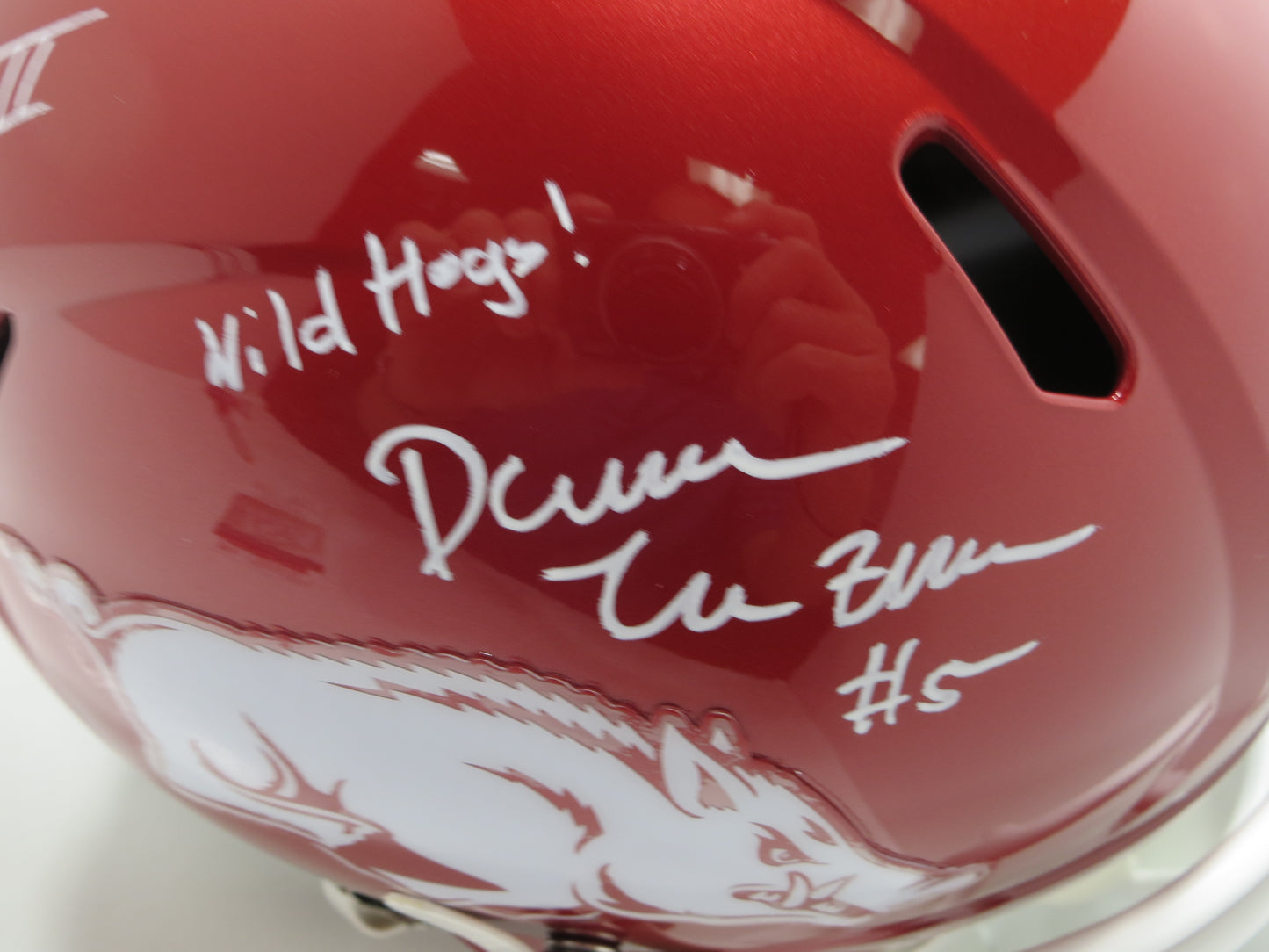 DARREN McFADDEN FELIX JONES SIGNED ARKANSAS RAZORBACKS HELMET w/WildHogs JSA