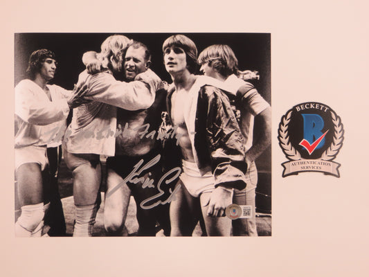 KEVIN VON ERICH SIGNED 8x10 PHOTO w/TheVonErichFamily IN THE RING BAS COA