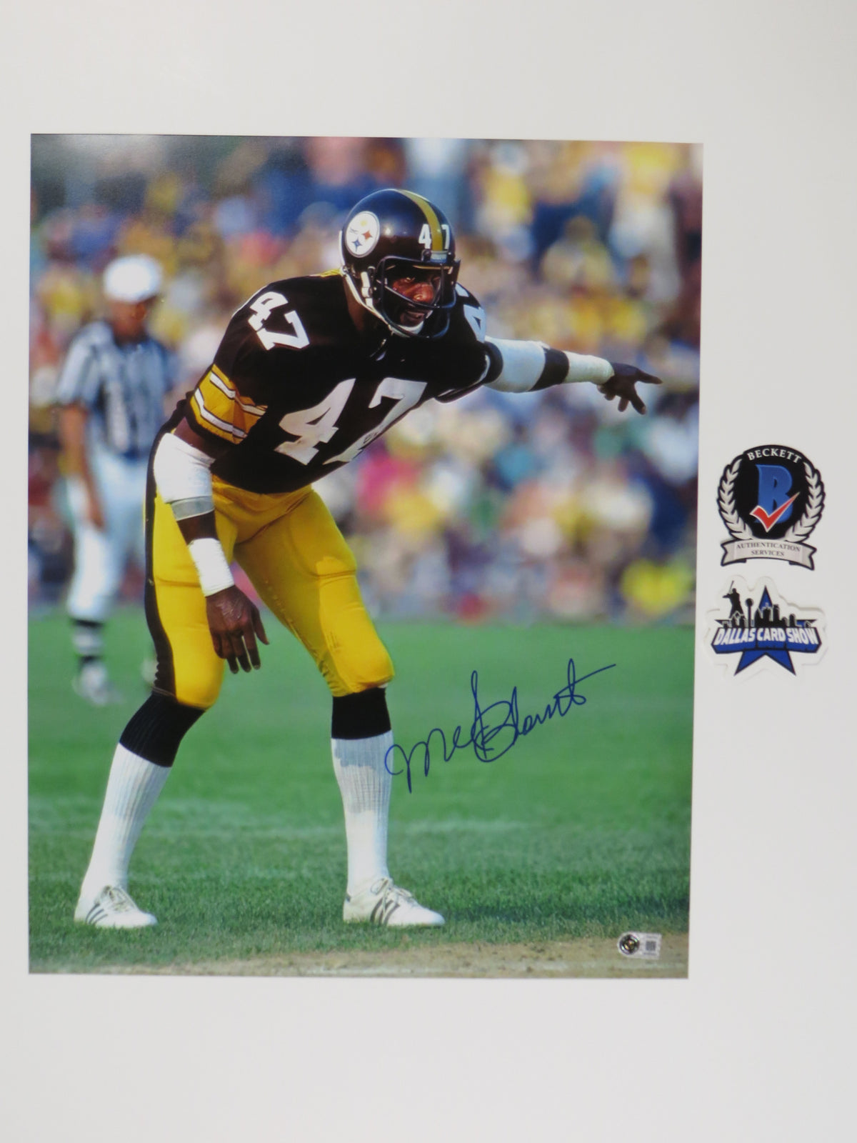 MEL BLOUNT PITTSBURGH STEELERS SIGNED 16x20 PHOTO BAS
