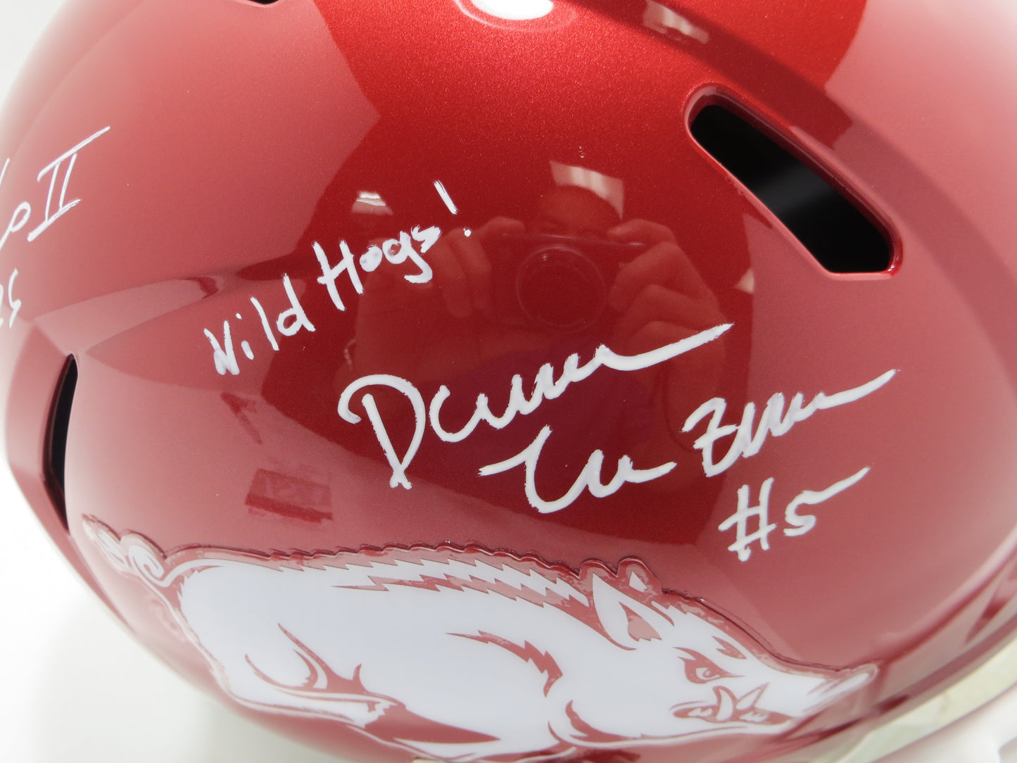 DARREN McFADDEN FELIX JONES SIGNED ARKANSAS RAZORBACKS HELMET w/WildHogs JSA