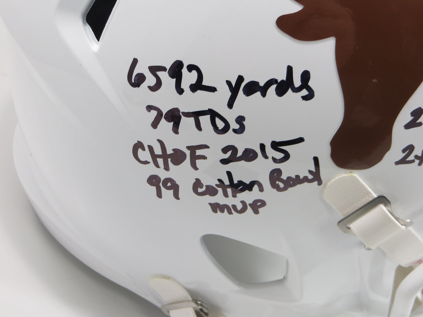 RICKY WILLIAMS TEXAS UT LONGHORNS SIGNED STATS Fullsize HELMET LONGHORNS BAS