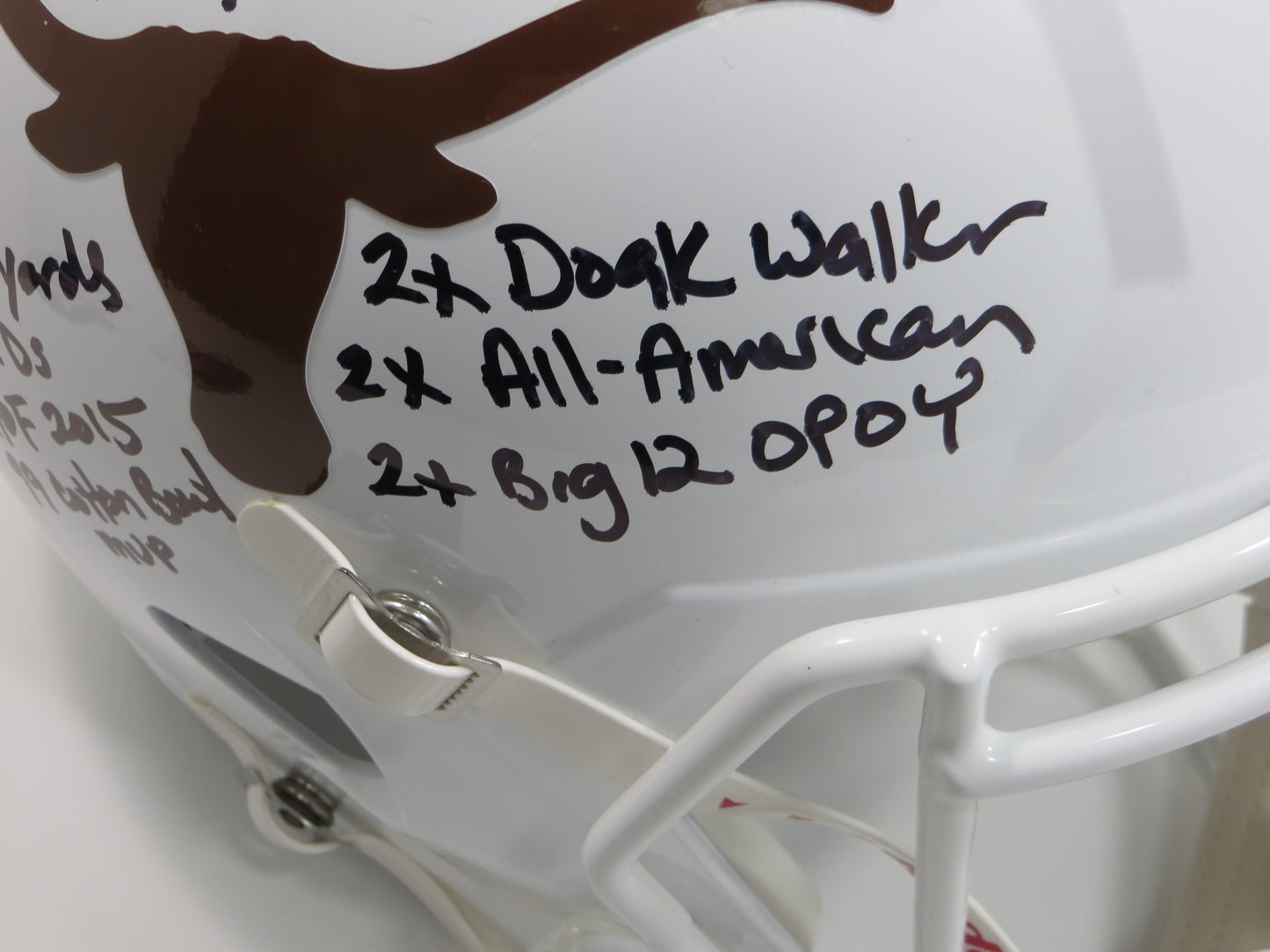 RICKY WILLIAMS TEXAS UT LONGHORNS SIGNED STATS Fullsize HELMET LONGHORNS BAS