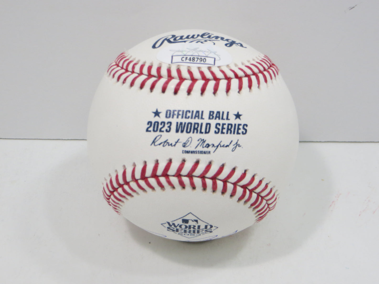 BRUCE BOCHY SIGNED Rawlings 2023 World Series BASEBALL w/INSC Texas Rangers JSA